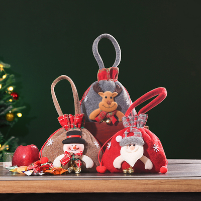 In-stock New Gift Christmas Decorative Small Gift Bag Christmas Apple Bag Candy Bag