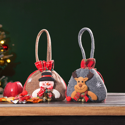 In-stock New Gift Christmas Decorative Small Gift Bag Christmas Apple Bag Candy Bag