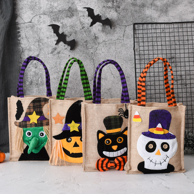 In-stock New Halloween Gift Non-woven Tote Bag Candy Pumpkin Bag Decoration Prop Gift Bag