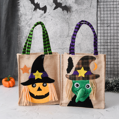 In-stock New Halloween Gift Non-woven Tote Bag Candy Pumpkin Bag Decoration Prop Gift Bag