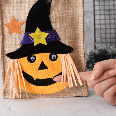 In-stock New Halloween Gift Non-woven Tote Bag Candy Pumpkin Bag Decoration Prop Gift Bag