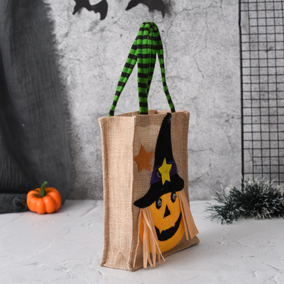 In-stock New Halloween Gift Non-woven Tote Bag Candy Pumpkin Bag Decoration Prop Gift Bag