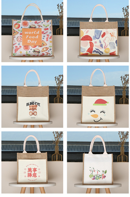 Customized Jute Bag  Gift Bag Canvas and Jute Handbag