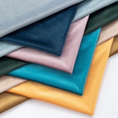 Factory Direct 210gsm Embossed Upholstery Corduroy Holland Velvet Fabric Plain Style Tricot Knitted Colorful for Sofa Cushion