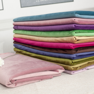 Factory Direct 210gsm Embossed Upholstery Corduroy Holland Velvet Fabric Plain Style Tricot Knitted Colorful for Sofa Cushion